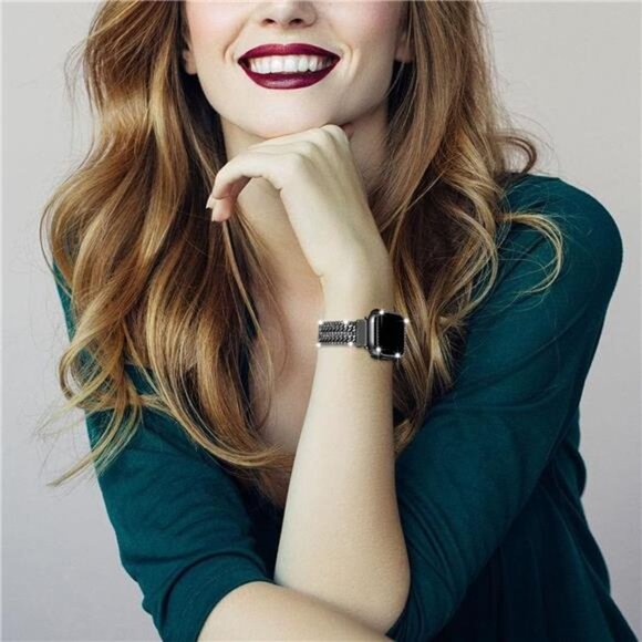 Crystal Bling Black FashionApple Watch Band with Case main image 4